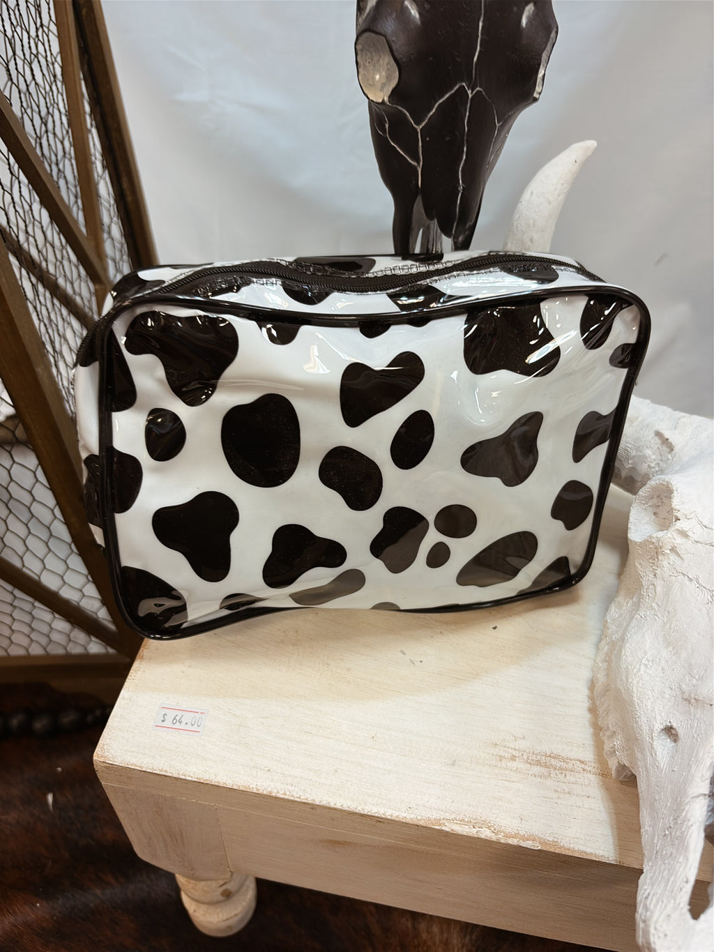 Cow zipper pouch