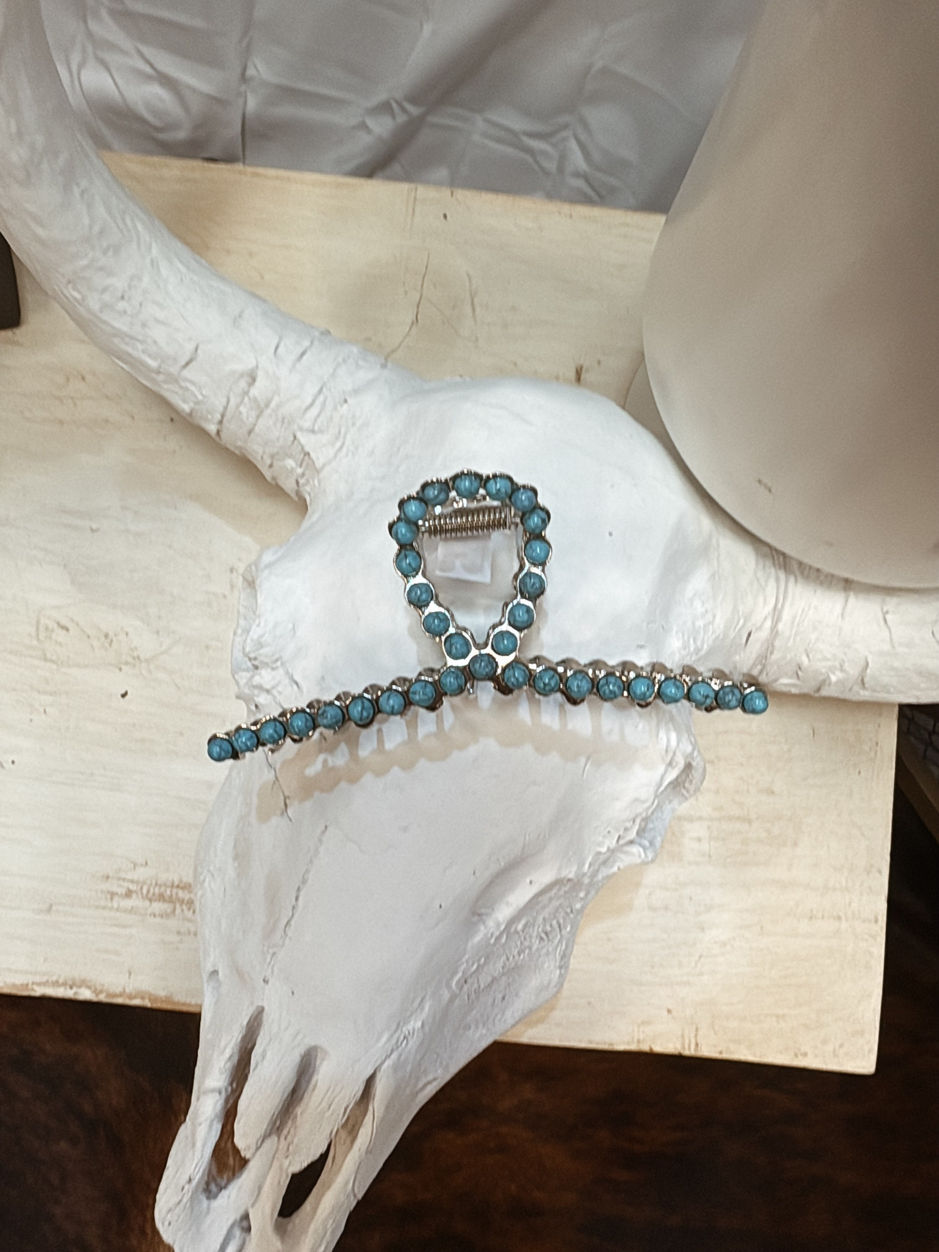 Turquoise claw clip