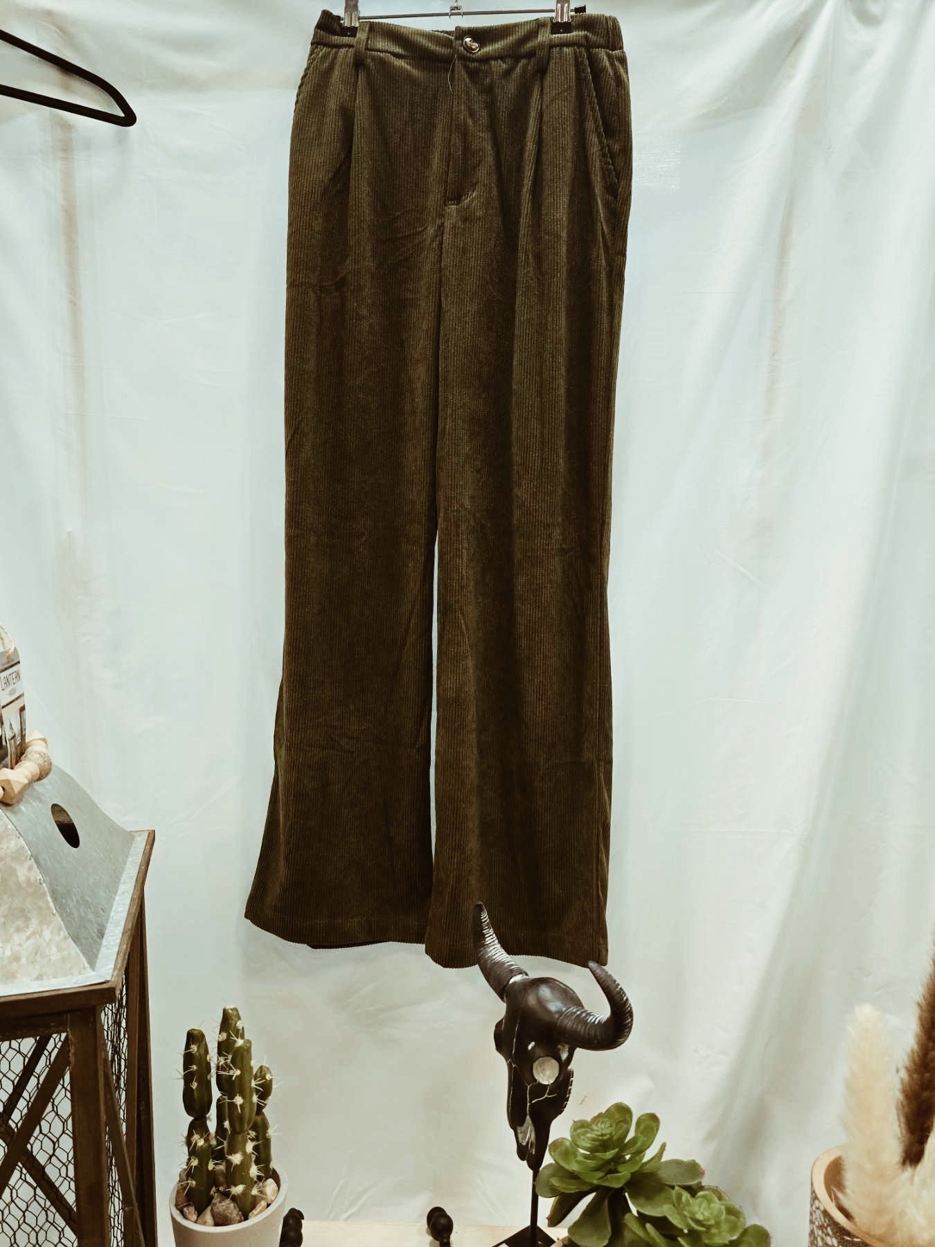 Corduroy wide leg pants