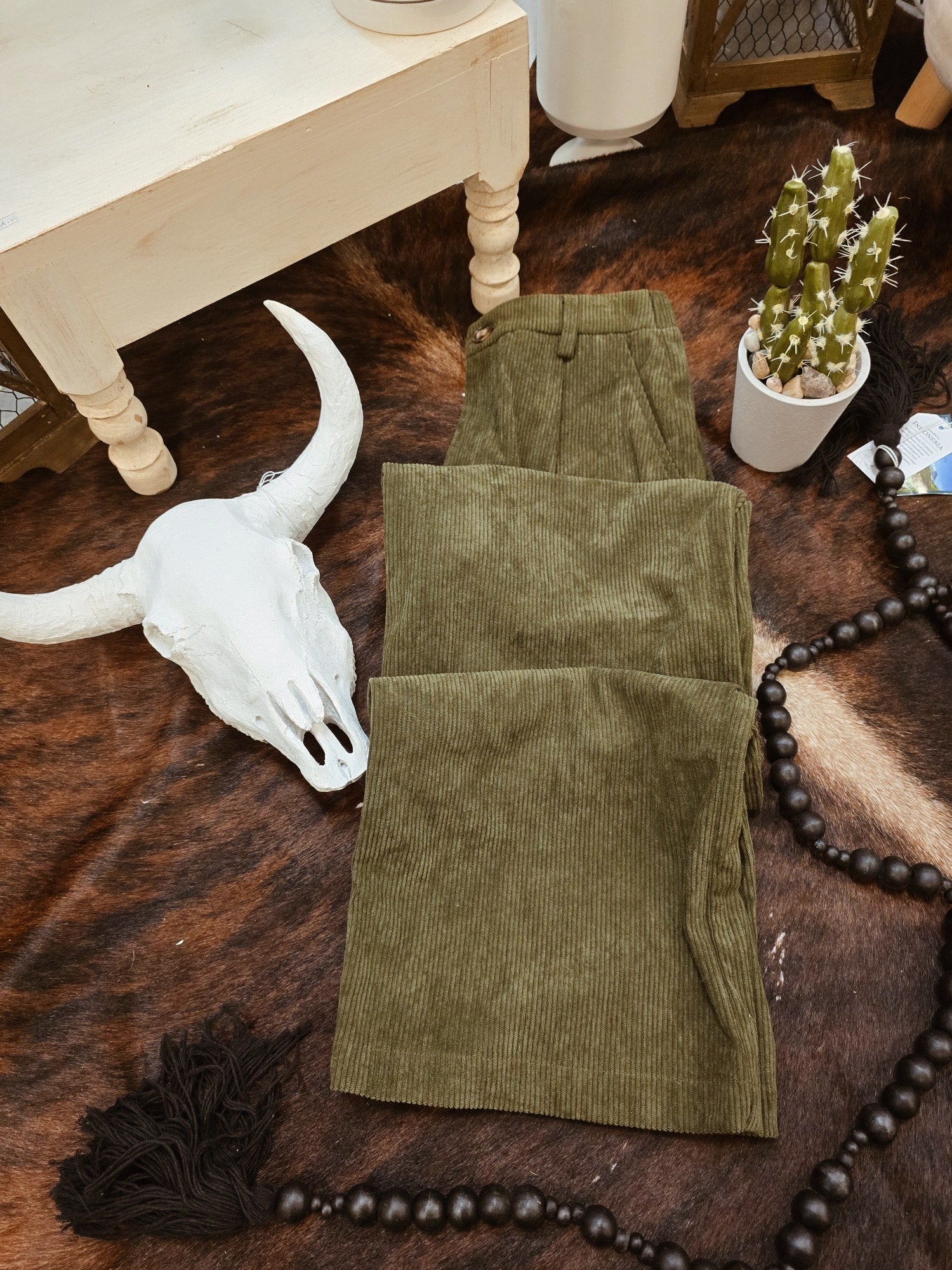Corduroy wide leg pants