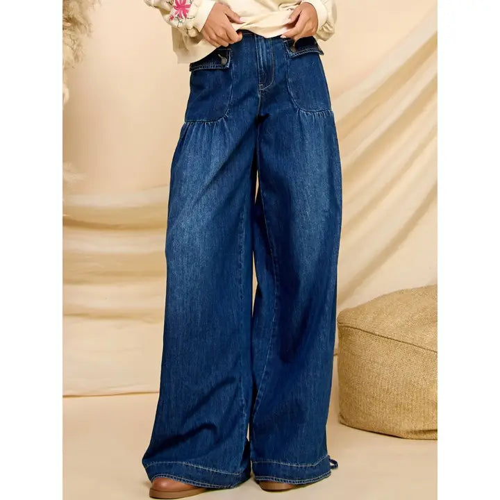 Wide Leg Pocket Jeans