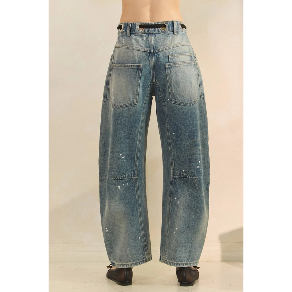 Tie Barrel Jeans
